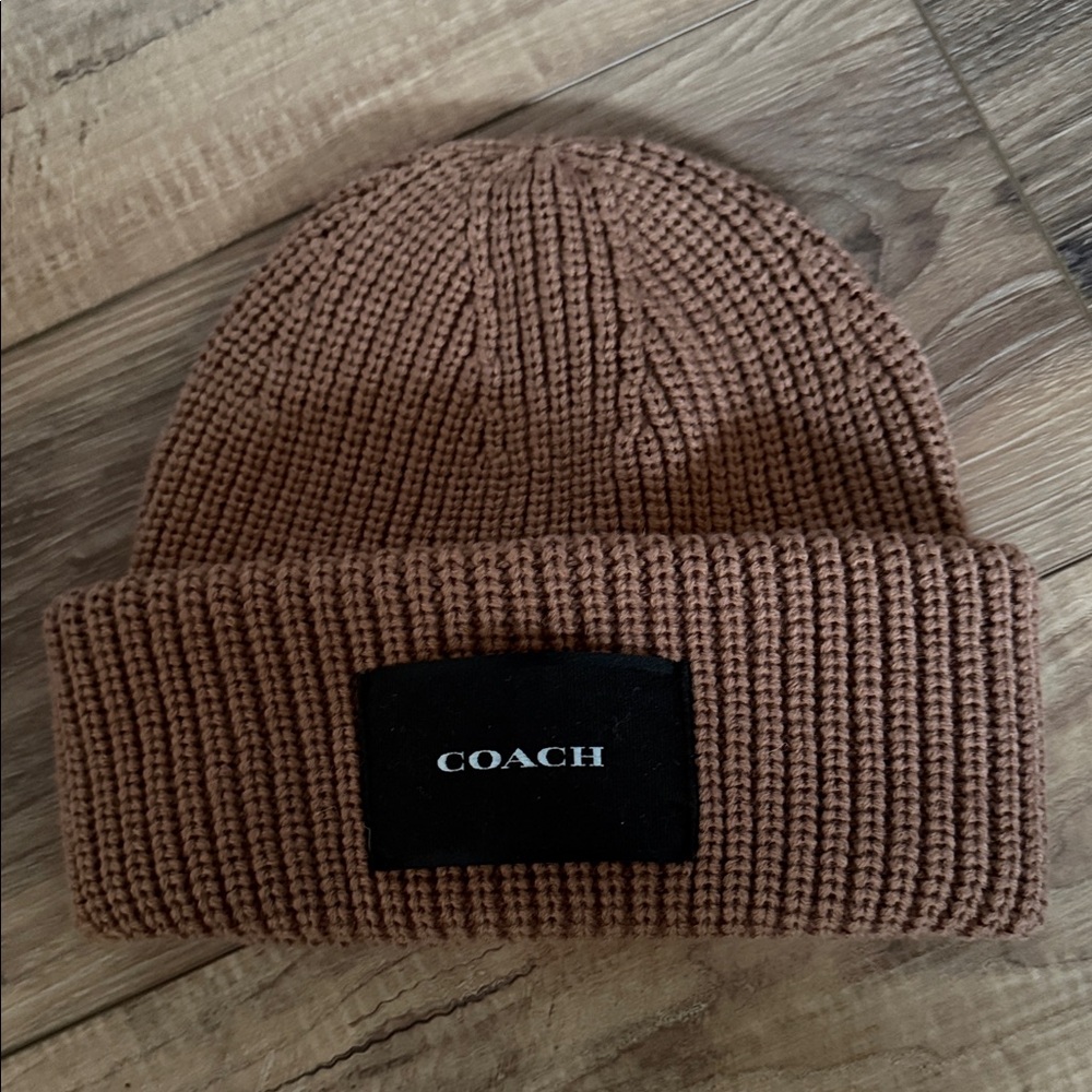 Coach Tan Knit Hat